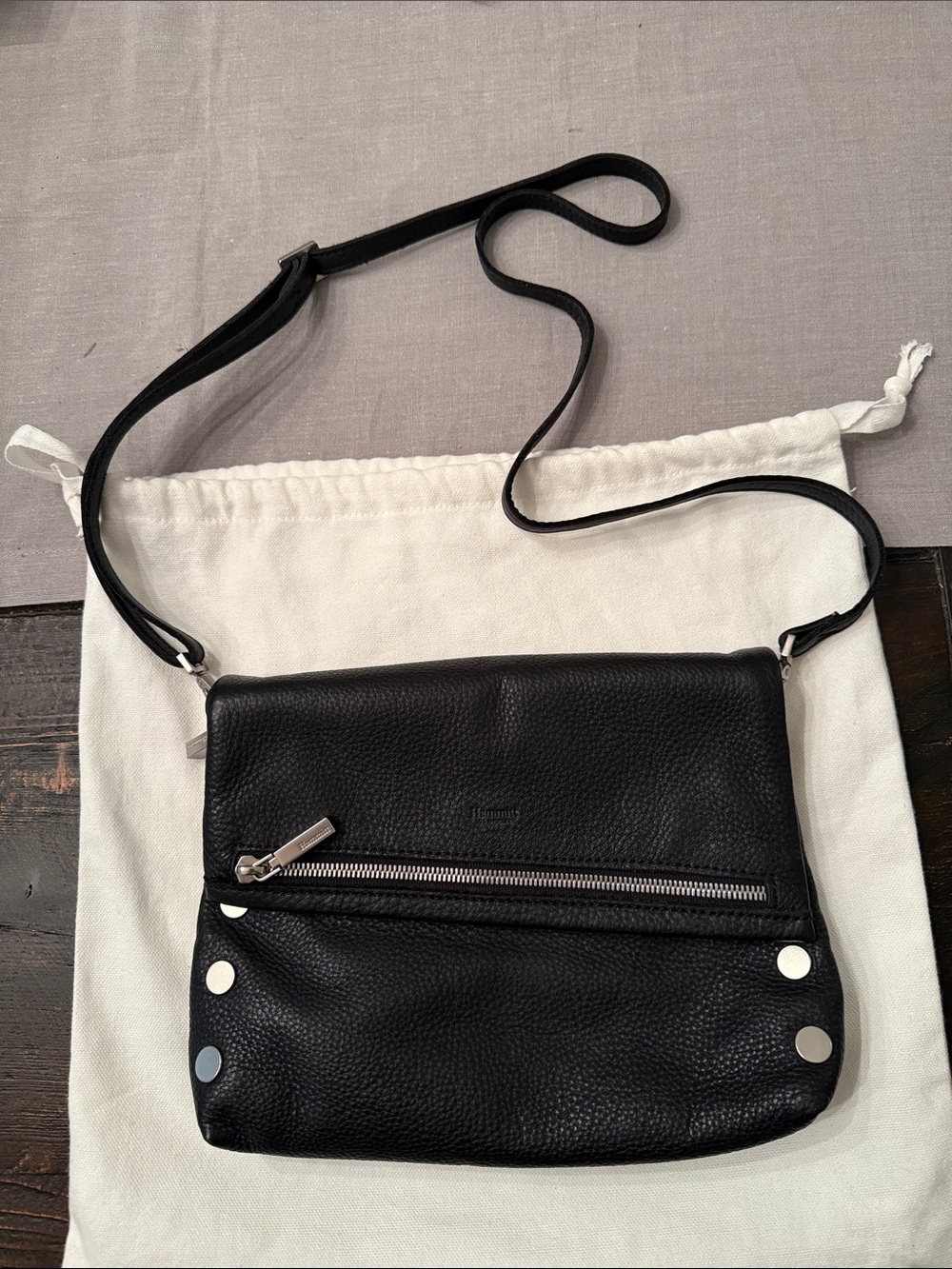 Hammitt VIP Medium Black/Silver Crossbody